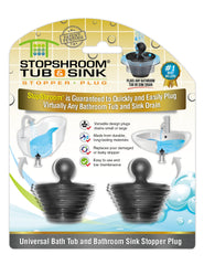 StopShroom (Black) Tub & Sink Universal Stopper Plug for Bathtub & Bathroom Drains Drain Stopper Juka Innovations Corporation 