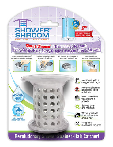 TubShroom ShowerShroom Ultra Hair Catcher, Gray, 2 Inch Drain