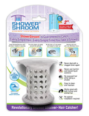 ShowerShroom (Gray) The 2" Hair Catcher That Prevents Clogged Shower Drains Drain Protector Juka Innovations Corporation 