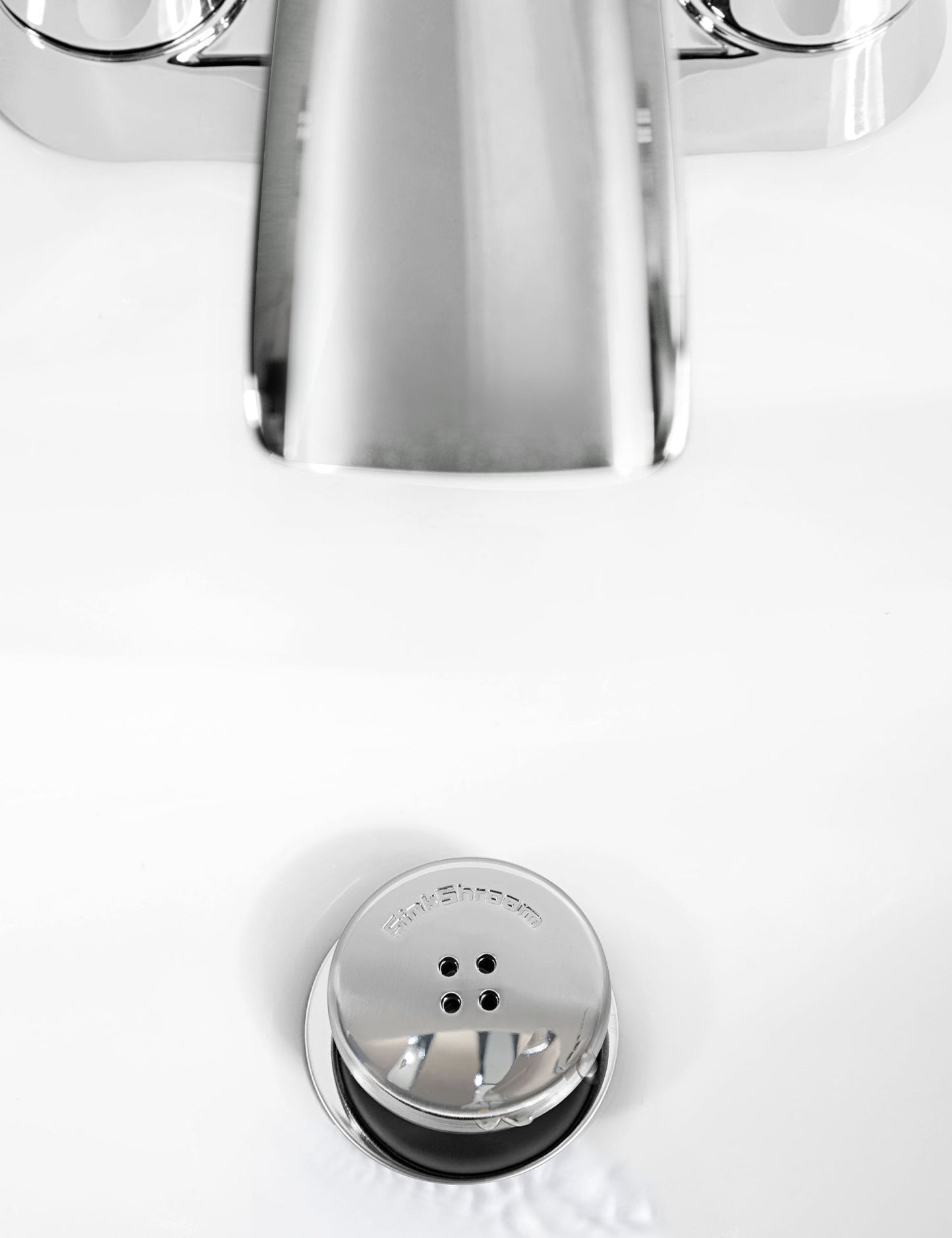 SinkShroom (Chrome Edition) The Hair Catcher That Prevents Clogged Bathroom Sink Drains Drain Protector Juka Innovations Corporation 