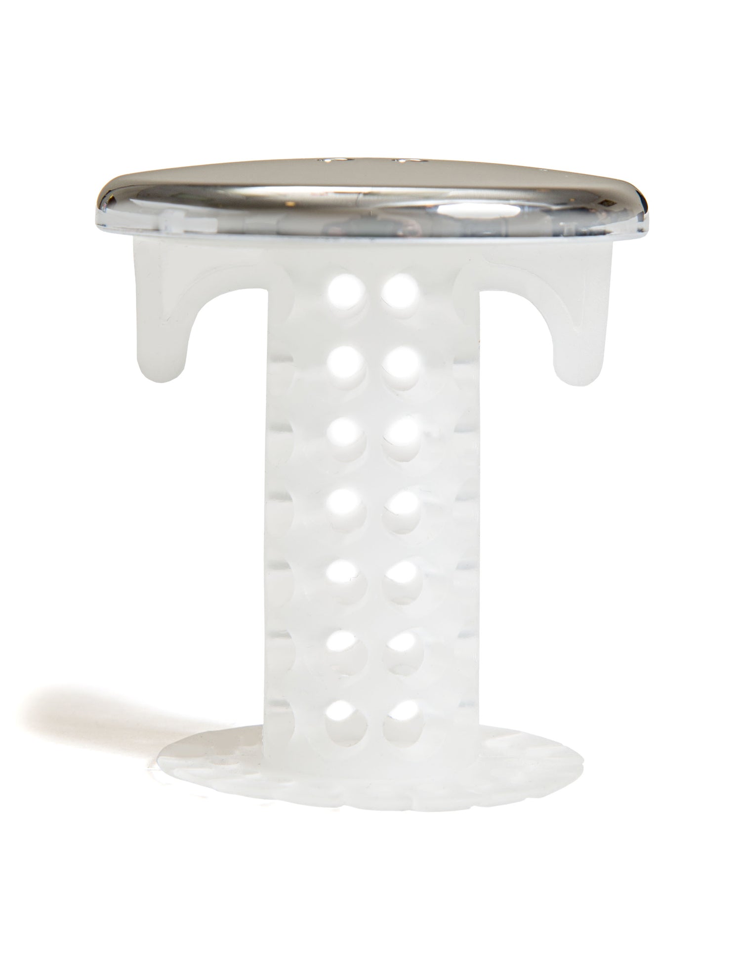 SinkShroom (Chrome Edition) The Hair Catcher That Prevents Clogged Bathroom Sink Drains Drain Protector Juka Innovations Corporation 