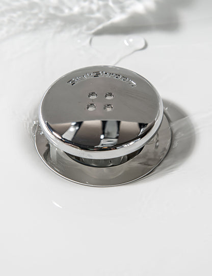 SinkShroom (Chrome Edition) The Hair Catcher That Prevents Clogged Bathroom Sink Drains Drain Protector Juka Innovations Corporation 