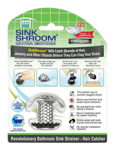 TubShroom Chrome Edition Revolutionary Hair Catcher Tub Drain Protector