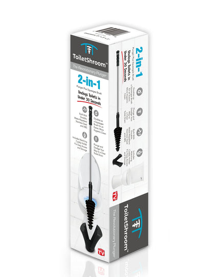 ToiletShroom (Black) Toilet Plunger that Unclogs Toilets in Seconds Plunger Juka Innovations Corporation 