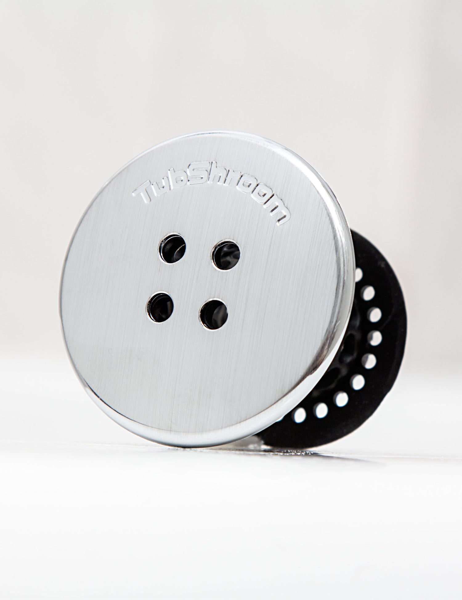 TubShroom® (Black Chrome) The Hair Catcher That Prevents Clogged Tub Drains Drain Protector Juka Innovations Corporation 