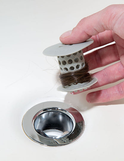 TubShroom (Gray) The Hair Catcher That Prevents Clogged Tub Drains Drain Protector Juka Innovations Corporation 