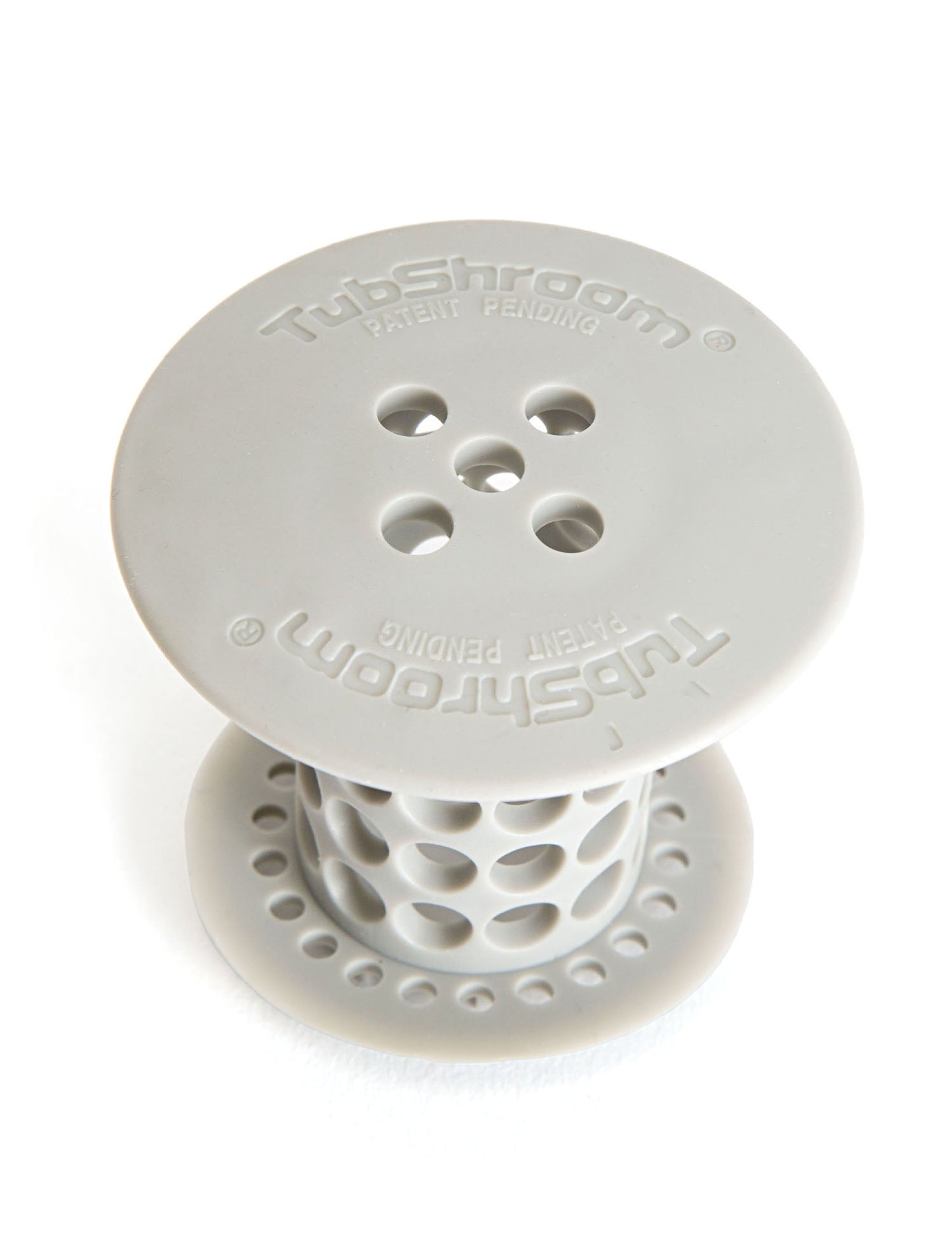 TubShroom (Gray) The Hair Catcher That Prevents Clogged Tub Drains Drain Protector Juka Innovations Corporation 