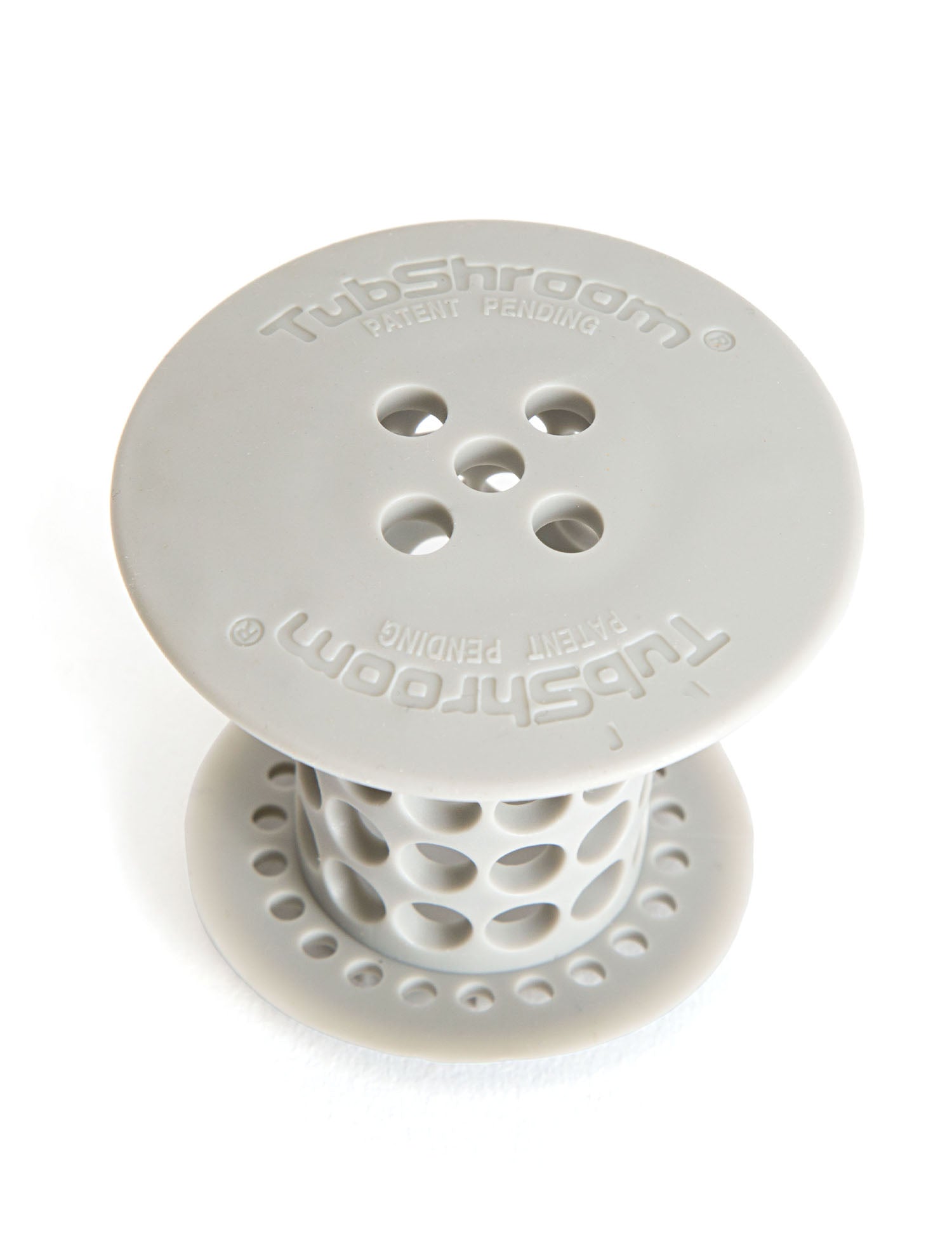 TubShroom (Gray) The Hair Catcher That Prevents Clogged Tub Drains Drain Protector Juka Innovations Corporation 
