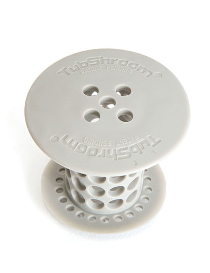 TubShroom (Gray) The Hair Catcher That Prevents Clogged Tub Drains Drain Protector Juka Innovations Corporation 