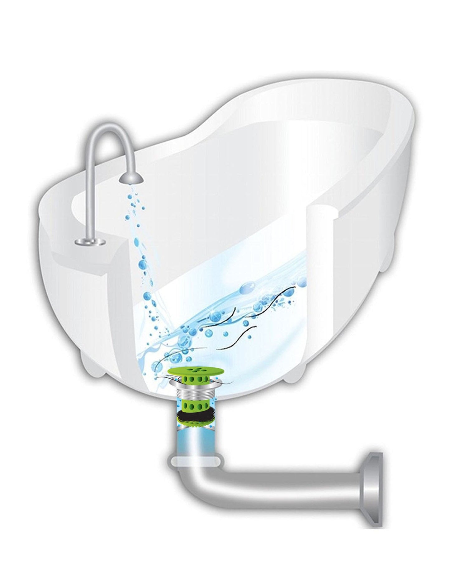 TubShroom (White) The Hair Catcher That Prevents Clogged Tub Drains Drain Protector Juka Innovations Corporation 