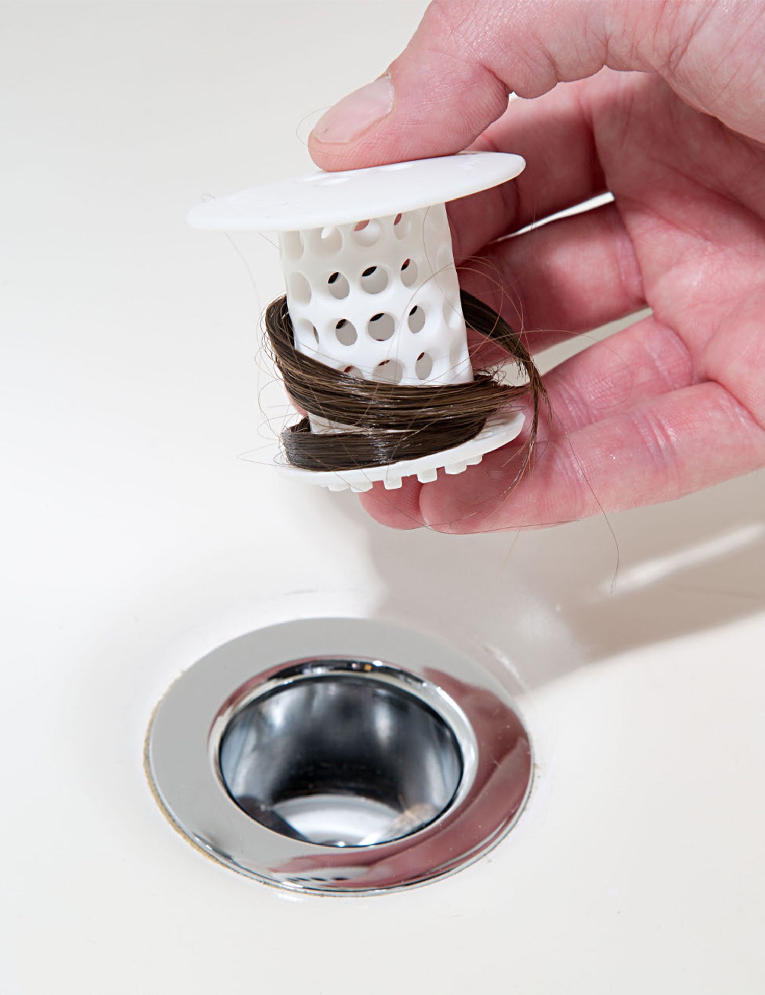 TubShroom (White) The Hair Catcher That Prevents Clogged Tub Drains Drain Protector Juka Innovations Corporation 