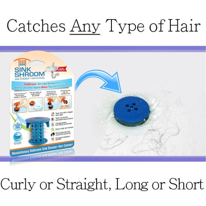 SinkShroom® (Blue) The Hair Catcher That Prevents Clogged Bathroom Sink Drains Drain Protector Juka Innovations Corporation 
