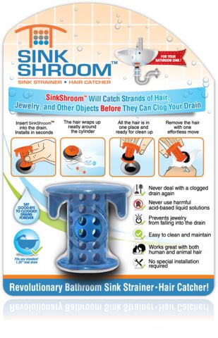 SinkShroom® (Blue) The Hair Catcher That Prevents Clogged Bathroom Sin